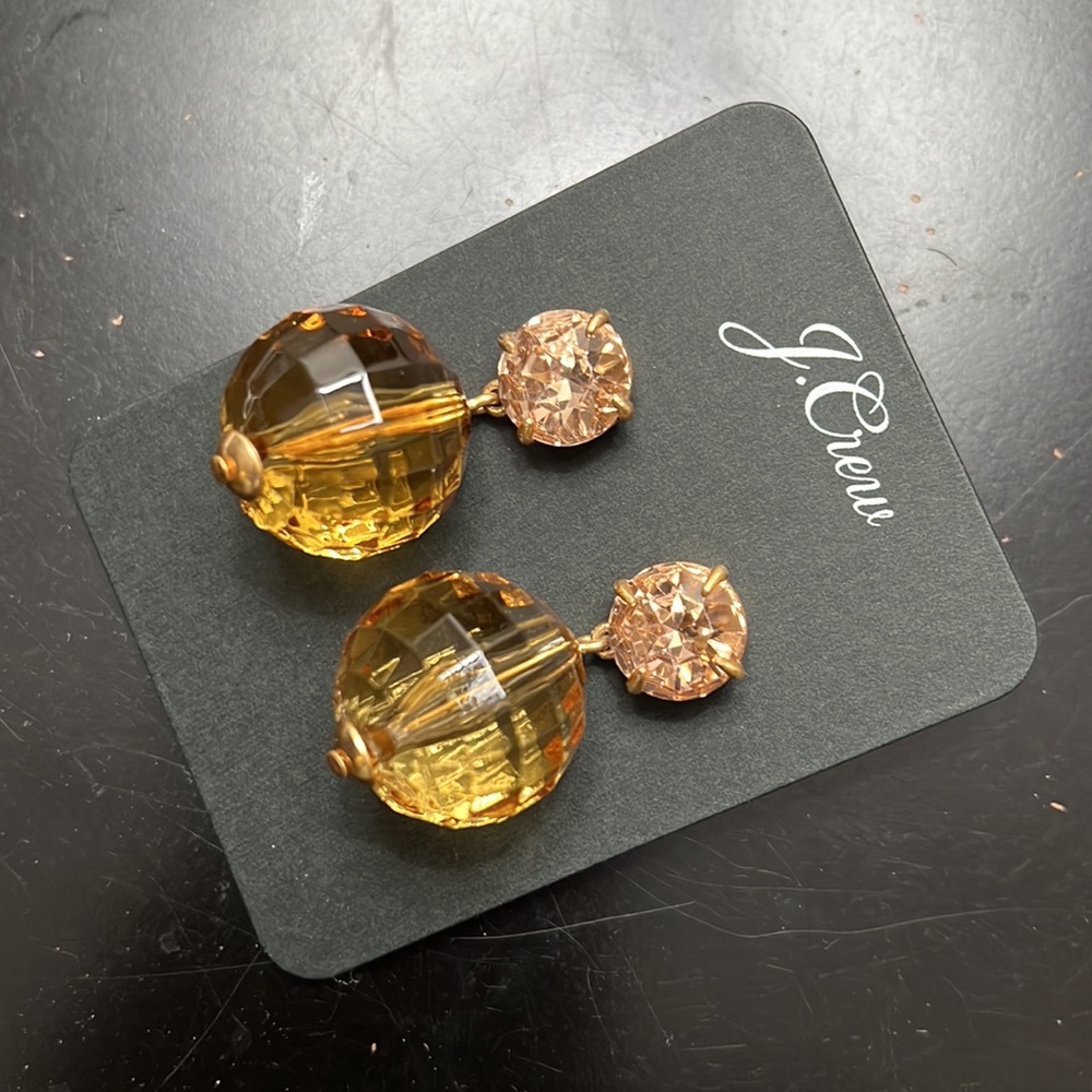 J.crew yellow green disco ball earrings new - Picture 4 of 4